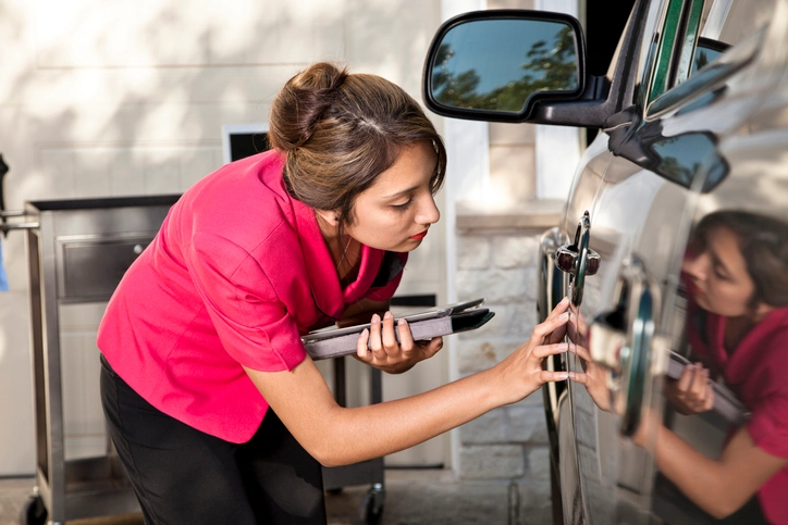 Insurance Company Inspecting Accident Damage